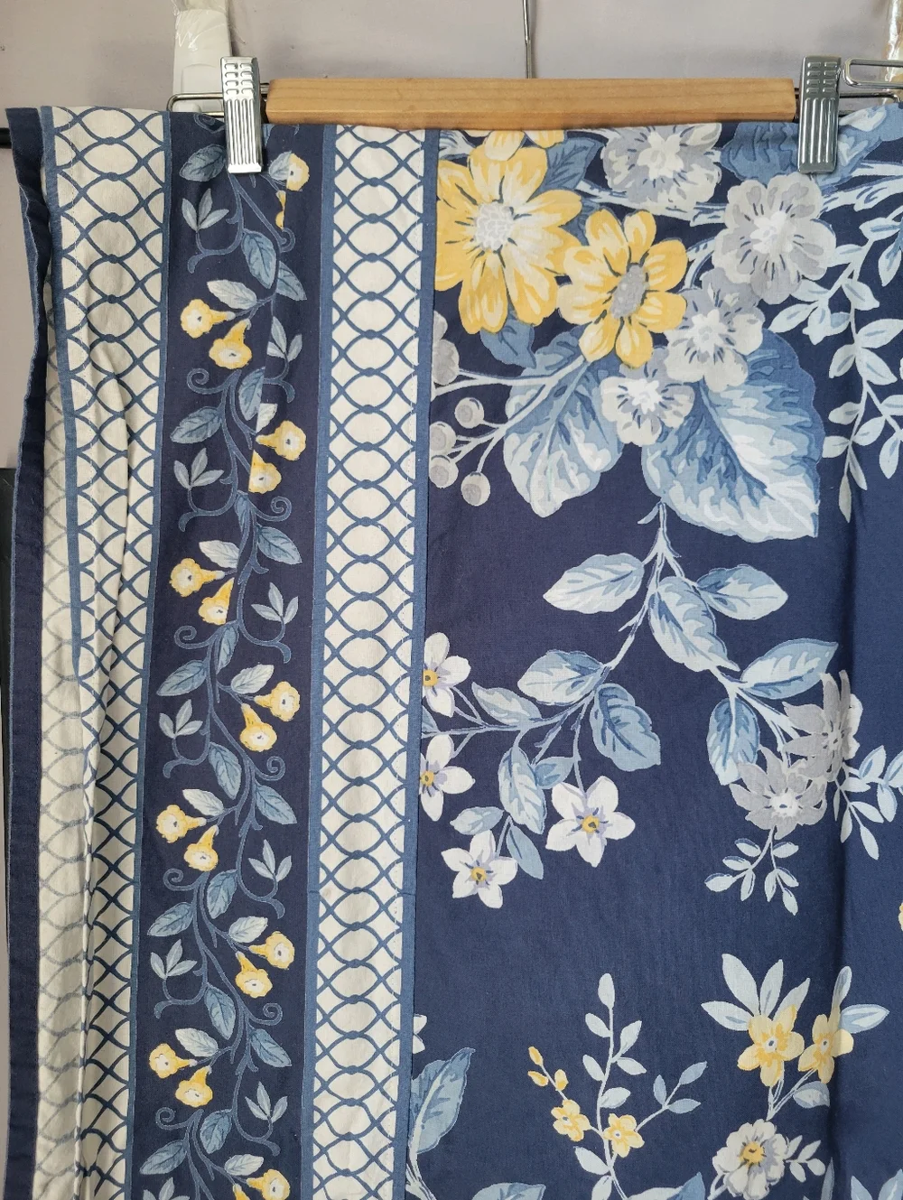 The Company Store Palmeros Floral Tablecloth Blue Yellow 70 x 120